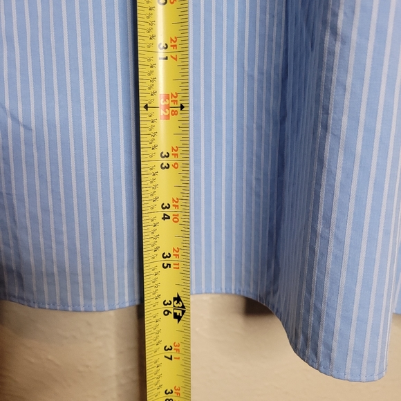 Shaquille O'Neil Shirt Mens Big Tall Button Down Blue Stripe Top Collared - Picture 7 of 9